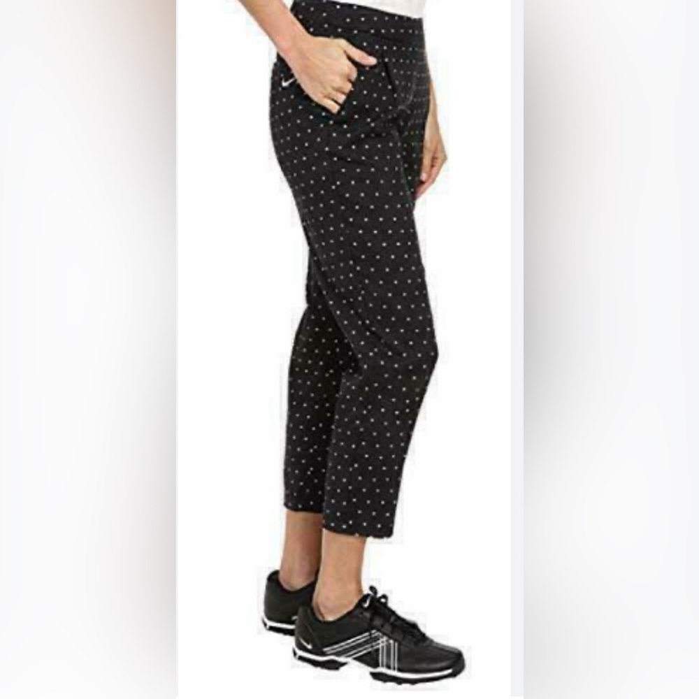 Nike Dri-fit polka dot golf pants - black and white